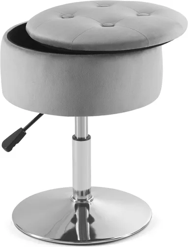 Vista 8 de Gitrah Silla de Tocador Negra para Cuarto de Maquillaje Taburete de Tocador para Cuarto de Maquillaje Redondo Acolchado de Cuero PU Silla