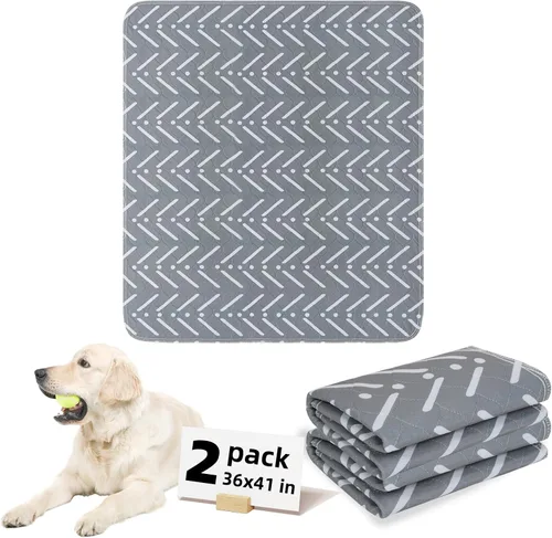 Vista 22 de PUPTECK Almohadillas lavables para orina para perros – Almohadillas impermeables reutilizables de entrenamiento para cachorros – Tapete de parto