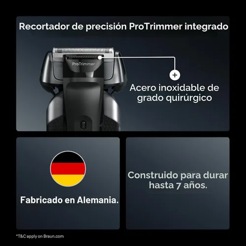 Vista 2 de Braun Series 8 8560cc Maquinilla de afeitar eléctrica para hombre, 4+1 elementos de afeitado y recortador de precisión para cabello largo, centro