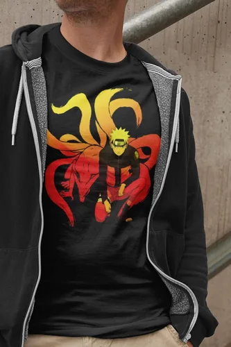 Vista 3 de Ripple Junction Camiseta Naruto Shippuden Naruto and Nine-Tails para adultos