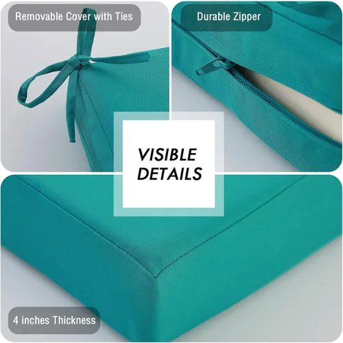 Vista 6 de idee-home - Cojines de exterior para muebles de patio, cojín de asiento para exteriores