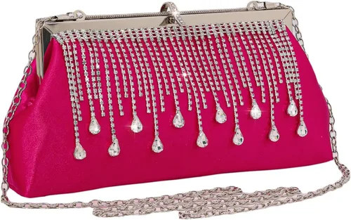Vista 15 de JIAN YA NA Fashion Women Bridesmaid Lady Girl Bride Evening Clutch Bag for Prom Cocktail Party Wedding Engagement