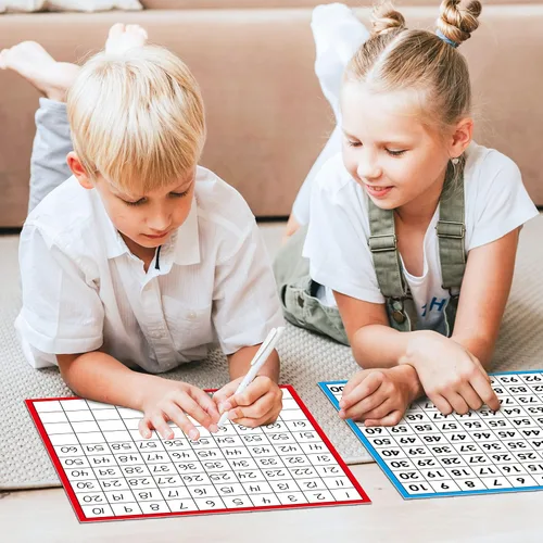 Vista 6 de Tableros de matemáticas, laminado de doble cara número 1-100, fácil de escribir, tabla de conteo de números consecutivos para el aula de niños