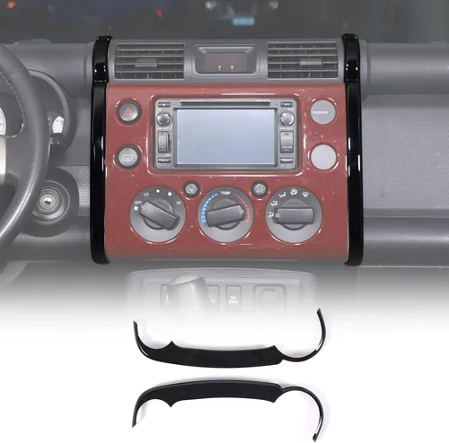 Vista 12 de Tira lateral de navegación de consola central de ABS para automóvil para Toyota FJ Cruiser 2007-2021, cubierta de tira decorativa lateral
