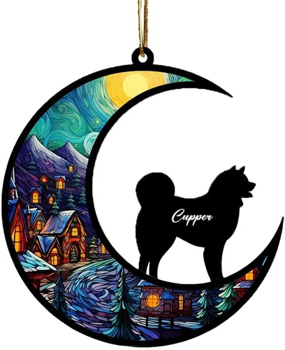 Vista 10 de Adorno conmemorativo personalizado para atrapasoles para perros, nombre personalizado y razas de perros, regalo para amantes de los perros, adorno