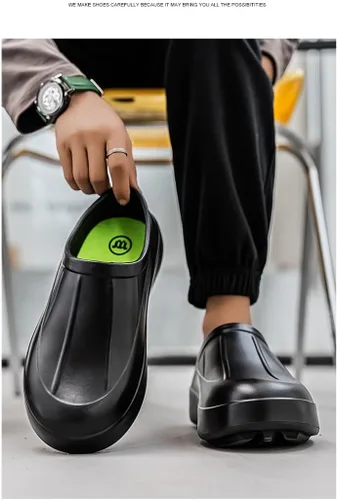 Vista 3 de Cómodos zapatos de chef antideslizantes para hombres y mujeres, impermeables y resistentes al aceite