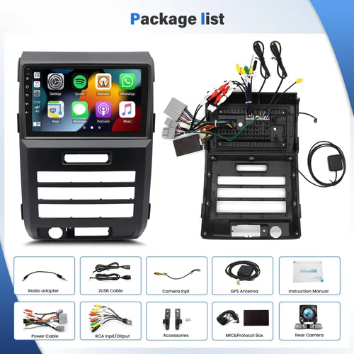 Vista 8 de Android 13 - Radio estéreo para automóvil de 9 pulgadas, HD Carplay, reproductor de radio GPS compatible con Ford F150 F-150 2009-2014 navegación