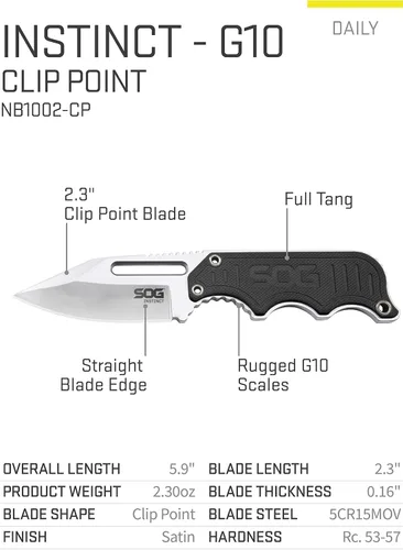 Vista 3 de SOG Cuchillo pequeño de hoja fija (NB1012-CP), Black & Kershaw Secret Agent (4007); cuchillo de bota ocultable, 3 onzas