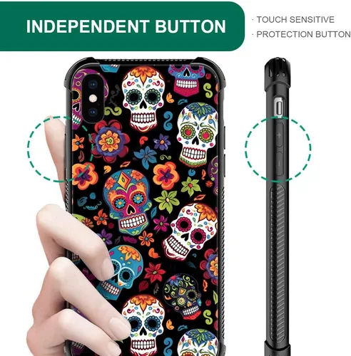 Vista 337 de Funda compatible con iPhone 8, a prueba de golpes, antiarañazos, bandera de ciervos de cola blanca de grano de madera estadounidense