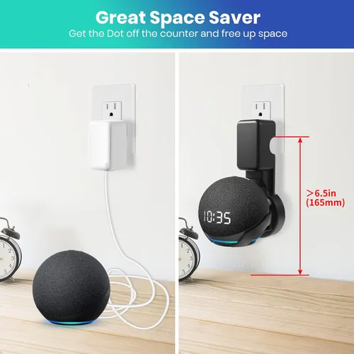 Vista 3 de Soporte de pared para Echo Dot 5ª generación (versión 2022), colgador de salida para Echo Dot de 5ª y 4ª generación, accesorios Dot 5 que ahorran
