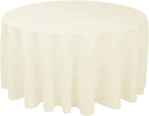 Vista 7 de Mantel redondo – Tela de lino de poliéster para bodas, fiestas, banquetes, ocasiones especiales, decoración de restaurantes, eventos corporativos