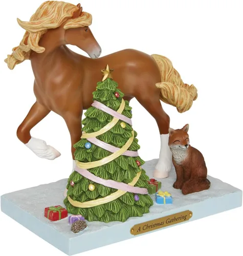 Vista 2 de Enesco The Trail of Painted Ponies a Christmas Gathering Figurilla, 7.3 pulgadas, multicolor