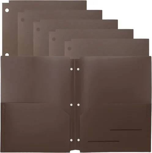 Vista 16 de Youngever Paquete de 6 carpetas de plástico resistente con dos bolsillos, separadores de carpetas con bolsillo, carpeta perforadora de 3 agujeros