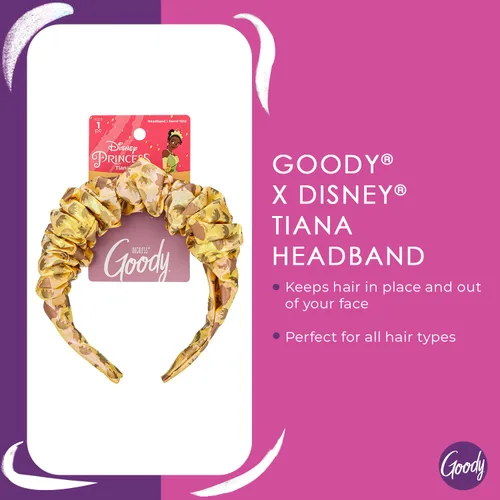 Vista 2 de Goody Ouchless - Diadema para todo tipo de cabello, princesa Disney, Tiana, ajuste cómodo para todo el día, hermoso diseño para un