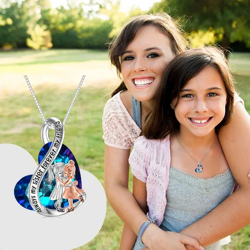 Vista 56 de Collar de plata de ley para hermanas, joyas de cumpleaños para hermanas y amigas
