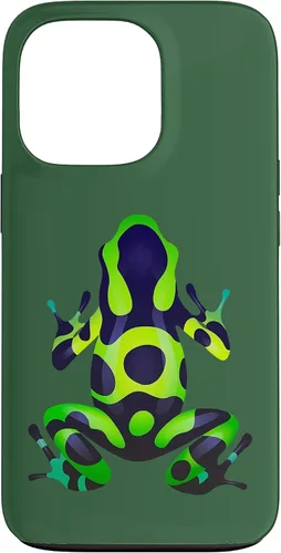 Vista 10 de Green & Black Poison Dart Frog Colored Exotic Amphibian Pet Case for iPhone 16