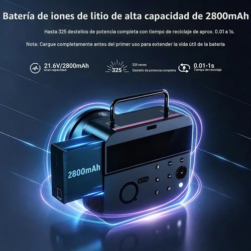 Vista 9 de NEEWER Estroboscópico de flash de estudio Q4PRO 400Ws 2.4G TTL