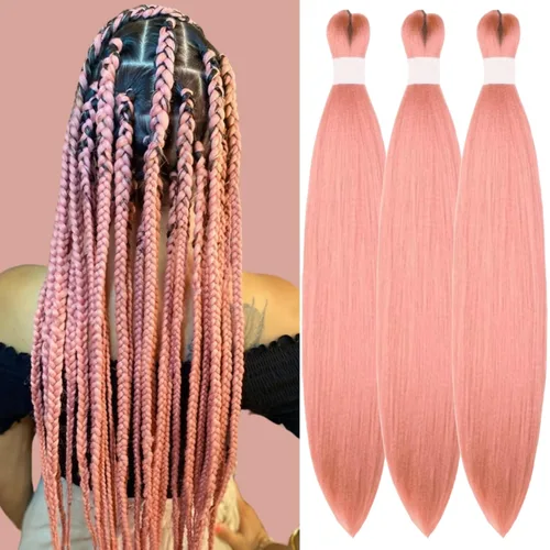 Vista 97 de Cabello trenzado para niños preestirado de 16 pulgadas, color negro para niños, trenzas sin nudos