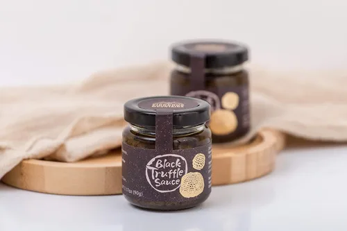 Vista 8 de VIGOROUS MOUNTAINS Salsa de trufa negra 3.17oz Condimento para pizza de pasta vegana en aceite de oliva virgen extra