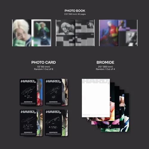 Vista 3 de SHINEE - 8th Album [Hard] (DREAMER Ver.) Cover + CD-R + Photo Book + Photo Card + Bromide + Poster + 4 Hologram Photocards