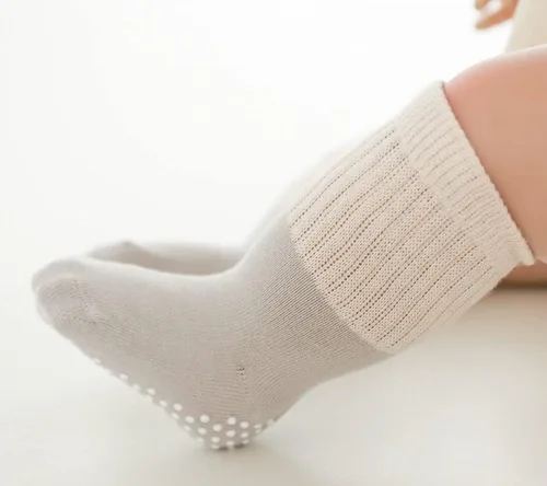 Vista 7 de Calcetines de algodón para bebés y niñas, calcetines de algodón para recién nacidos, antideslizantes, antideslizantes, para niños pequeños