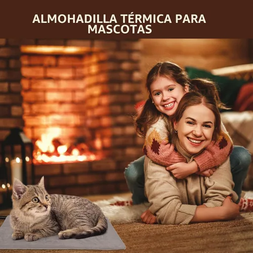 Vista 6 de Almohadilla térmica para mascotas para gatos y perros pequeños, cama climatizada para gatos, control automático de temperatura, almohadillas