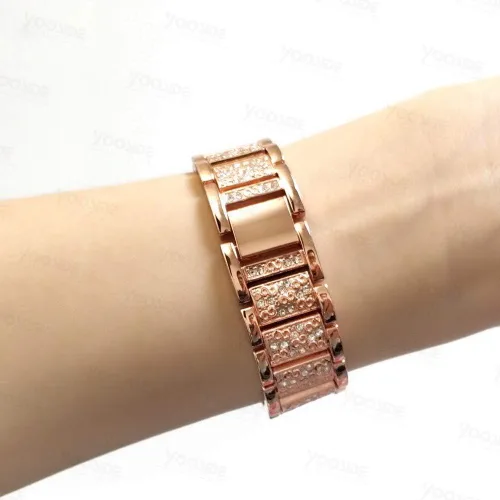 Vista 5 de Abanen Fossil - Correa de reloj para mujer Gen 5E de 1.654 in/Gen 6, 0.71 pulgadas, aleación ligera de metal brillante y cristal de liberación