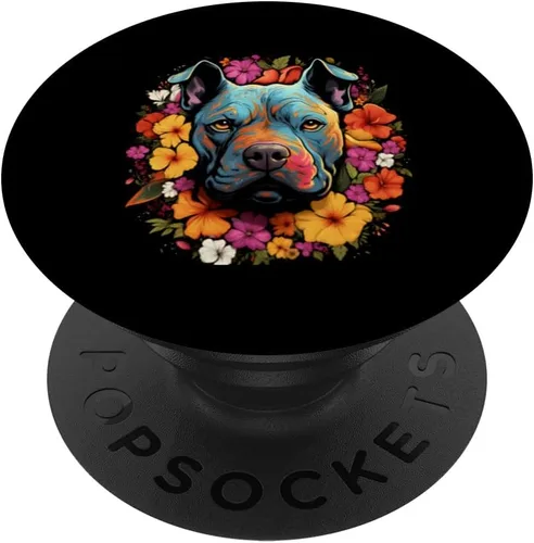 Vista 6 de Colorido American Bully acuarela arte mascota perro mamá PopSockets MagSafe PopGrip para iPhone