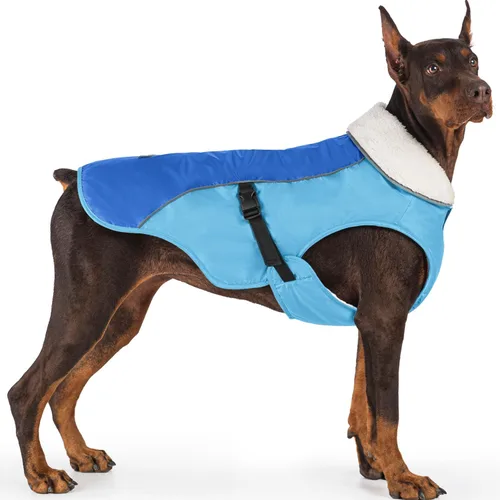 Vista 8 de EMUST Chaqueta de invierno para perro, ropa resistente al viento para el clima frío, abrigos reflectantes para perros, chaqueta cálida