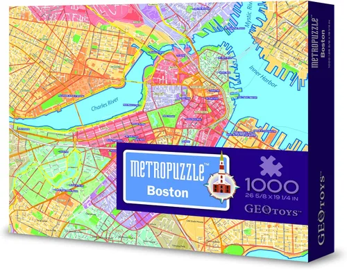 Vista 4 de Metropuzzle - Rompecabezas Boston de 27 x 19 pulgadas, 1000 piezas