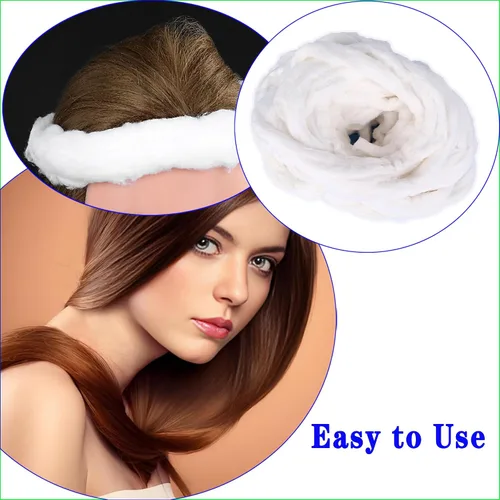 Vista 5 de Bobina de belleza de algodón puro de 10.58 oz, bolas de algodón orgánico, rollo de salón, súper suave, 100 pies / 98.4 ft para manicura profesional