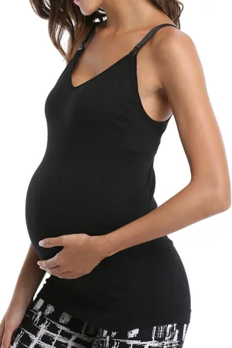 Vista 3 de Camiseta de maternidad para mujer, para lactancia, con tirantes ajustables