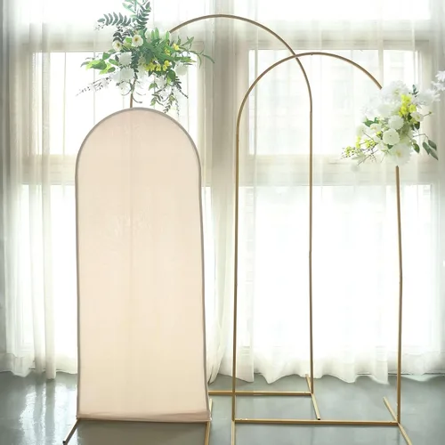 Vista 7 de Efavormart - Funda de elastano ajustada de elastano beige de 5 pies, ajuste cómodo, manga de fondo redonda para temas bohemios neutros y escenarios