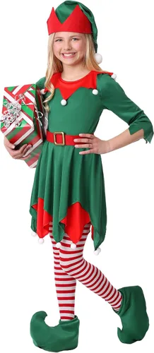 Vista 2 de Disfraz de ayudante de Papá Noel para niña