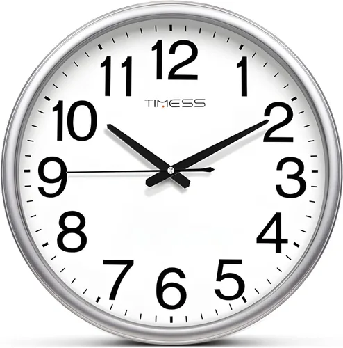 Vista 15 de Reloj de pared TIMESS, acabado clásico estilo madera, de 11 pulgadas, silencioso, sin tictac, funciona con pilas, de cuarzo, analógico