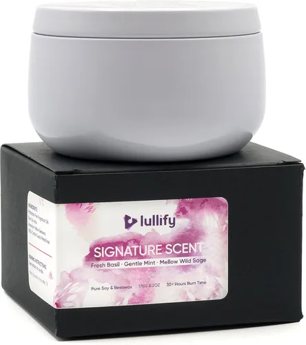 Vista 9 de Lullify Vela natural de soja y cera de abejas en las nubes perfumada para la curación y el bienestar