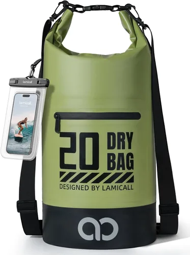 Vista 17 de Lamicall Bolso Seco Pequeño, Bolso Impermeable - [Duradero y Flotante] Bolso a Prueba de Agua de 1.32/2.64/5.28/7.92/10.56 galones con Funda
