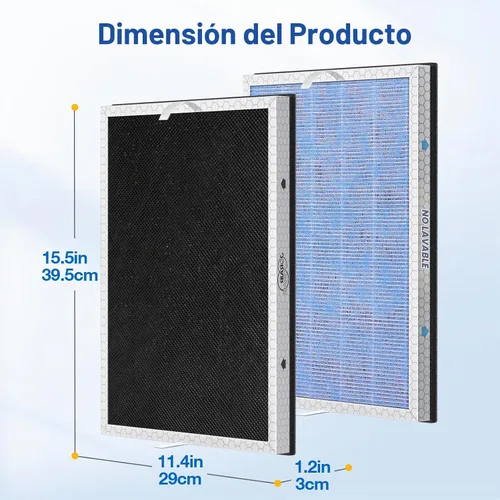Vista 5 de JORAIR MSA3/MSA3S Filtro HEPA de Reemplazo Compatible con Dispositivos Membrane Solutions MSA3 y MSA3S, Filtro HEPA de 3 Etapas, 1 Paquete