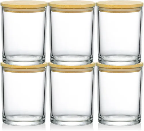 Vista 9 de SUPMIND Paquete de 30 - tarros de vela de cristal, tarros vacíos transparentes de 7 onzas con tapa hermética de bambú, recipientes de velas a granel