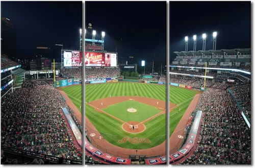 Vista 53 de TUMOVO Arte de pared en lienzo para estadio deportivo, arte de pared de campo Wrigley en Chicago, pinturas de Chicago, impresiones sobre lienzo