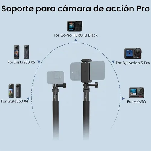 Vista 7 de SmallRig - Palo selfie invisible para cámara y teléfono 360, poste extensible de 37.4 pulgadas