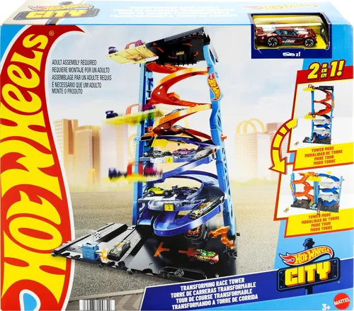 Vista 6 de Hot Wheels City Transforming Race Tower & 1 Toy Car