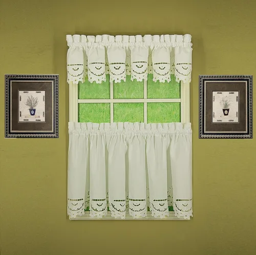 Vista 10 de Today's Curtain Imperial Classic - Cenefa de corte dibujada, 14 pulgadas, color beige