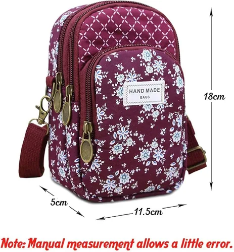 Vista 4 de WITERY Bolsa cruzada de lona con múltiples bolsillos, Multi
