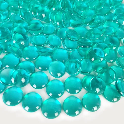 Vista 26 de HappyFiller 1200 PCS gemas acrílicas planas tipo canicas de 0.6" color morado brillante para rellenos de jarrones, confeti de fiesta, centros
