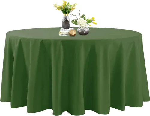 Vista 105 de Mantel de poliéster lavable de 132 pulgadas, resistente a las manchas y a las arrugas, mantel decorativo para mesa de comedor, fiestas de bufé