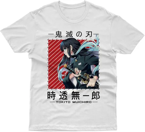 Vista 2 de Muichiro Tokito - Camisa Demon Slayer Kimetsu no Yaiba, camiseta de manga corta Hashira, camiseta de anime, camisas de manga para hombre, mujer