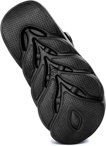 Vista 4 de KEMISANT Zuecos para hombre, unisex, sin cordones, para jardín, zapatos limpiadores, zapatos de trabajo en casa, acolchados, de apoyo