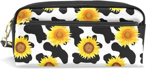 Vista 11 de Estuche portátil de gran capacidad con diseño floral de frutas de fresa, bolsa de maquillaje de piel sintética, organizador de maquillaje con asa
