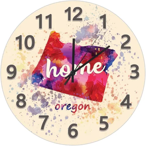 Vista 40 de UFunhome Reloj de pared con mapa del estado de Nevada, acuarela, Estados Unidos, reloj redondo de madera, funciona con pilas, silencioso, sin